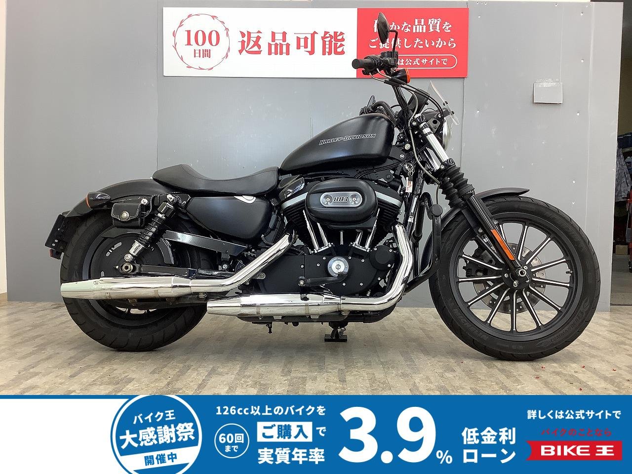  XL883N スポーツスター アイアン エンジンガード・北米マフラー・スクリーン付き